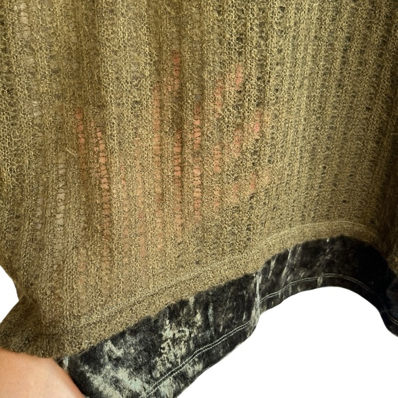 CATIVA Womens Multi-Pattern Pullover Sweater Olive Green Wool Blend XL Artsy - Picture 7 of 10